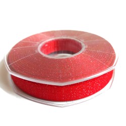 Lurex Satin Double Face Ribbon 16 mm - Color Red